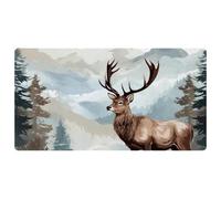 Deer in The High Mountains-2082 Tapis de cuisine de luxe pour sol, lavable en machine et imperméable, séchage rapide, antidérapant, design rétro vintage