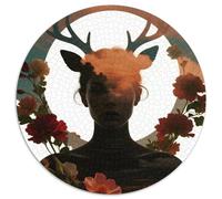 Deer Lady 1000 Pièces Puzzle Person-Focused Imagery Images Vibrantes Cadeaux pour La Famille Et Les Amis Défi Unique Puzzle Para Adultos Y Niños 1000pcs (67.5x67.5cm)