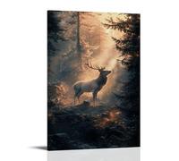 Deer Looking Up at Dawn Art mural Impression d'image moderne Décoration de chambre familiale 50 x 75 cm