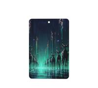 Deer on City Streets Lot de 4 cartes désodorisantes jetables à suspendre pour véhicules, parfum lavande