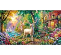 Deer Puzzle 1000 pièces Papier recyclé Extremement Difficile Jeu Stimulant pour Femmes et Hommes à des Fins de Relaxation 38x26/1000 pièces