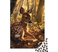 Deer Set De 1000 Pièces Papier Recyclé Deer in Forest Puzzle Adulte Amateurs Puzzle Adultes Casse-tête Engageant Loisirs À La Maison 70x50cm/1000pcs