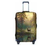Deer Standing Near Lake in Forest Housse de protection pour valise pour voyage d'affaires vacances Convient aux bagages, multicolore, M(22"-24" Suitcase)