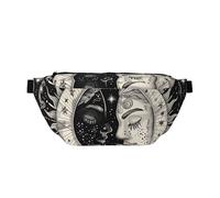 Deer Standing Next to Tree Sac de poitrine de sport pour homme et femme, sac banane de voyage pour la course, la randonnée, le cyclisme, les entraînements, multicolore, Taille unique, Sac à dos de