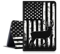 Deer USA Flag Coque pour Samsung Galaxy Tab A7 Lite 8,7" modèle 2021 (SM-T220/T225/T227), étui en cuir PU avec angles de vue multiples support pliable pour Galaxy Tab A7 2020
