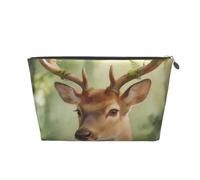 Deer Wash Art Trousse de maquillage de voyage en cuir étanche | Cuir PU imperméable. Fermeture éclair lisse. Légères.