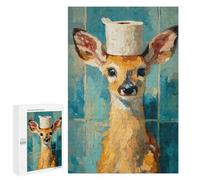 Deer with Toilet Paper Hat-1 Puzzle 1000 Pièces Educa Jouet en Bois Cadeau Unique Décoration Intérieure Jeu Éducatif Challenge Toy Adultes Et Enfants À Partir De 14 Ans 1000 PCS