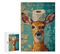Deer with Toilet Paper on Head Puzzle 1000 Pièces Educa Jouet en Bois Cadeau Unique Décoration Intérieure Jeu Éducatif Challenge Toy Adultes Et Enfants À Partir De 14 Ans 300 PCS