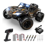 DEERC 1:14 Voiture RC Rapide Tout Terrain, Camion RC Haute Vitesse 40 km/h avec Phare LED pour garçons, Voiture télécommandée Tout-Terrain 2,4 GHz 4x4, Jouet Monster Truck, 2 Batteries