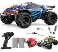 DEERC 9308E Voiture télécommandée tout-terrain Fast RC Monster Truck 40 KPH, 2,4 GHz 4WD High Speed Dinosaure tout-terrain, 2 piles, 2 boîtiers de voiture, cadeau jouet pour enfants