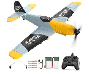 DEERC Avion Télécommandé 3 canaux BF-109 Jouets de Chasse télécommandés, 2.4GHz 6-Axis Gyro Stabilizer, Planeur RTF, RC Avion avec 2 Batteries, Facile à Piloter pour Les Enfants et Les débutants