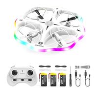 DEERC D13 Mini Drone Pour Enfants Avec Évitement D’Obstacles, 6 Modes LED, Petit Jouet UFO Facile Avec 3 Batteries Pour Long Temps De Vol, Lancer Pour Décoller, Flips 3D, Cadeau Anniversaire