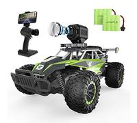 DEERC Voiture télécommandée avec caméra HD 1080P, Voitures RC à l'échelle 1:16 avec éclairage châssis et phares à LED, véhicule Jouet Monster Truck Haute Vitesse 2,4 GHz, Cadeau pour Enfants garçons