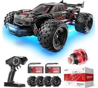 DEERC Voiture Télécommandée Brushless Rapide 1:14 Adultes, Voiture RC 46+ mph, 2 x 3S Lipo 4WD étanche, 7 Modes Lumineux, Télécommande Haute Vitesse, Truggy Tout-Terrain pour Neige, Sable et Boue.