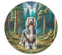 Deerhound en Ecosse Puzzle Rond De 1000 Pièces pour HaustiFrère?ND Bricolage Ludique Activité Différente 1000pcs (67.5x67.5cm)
