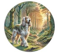 Deerhound en Ecosse Puzzle Rond De 1000 Pièces pour HaustiFrère?ND Unique Réduction du Stress Activité Familiale 1000pcs (67.5x67.5cm)