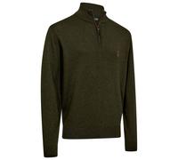 Deerhunter - Harrington Knit with 1/2-Zip - Pull en laine mérinos - L - forest amber melange