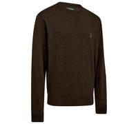 Deerhunter - Harrington Knit with O-Neck - Pull en laine mérinos - S - brown melange