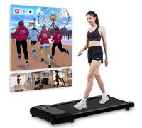 DeerRun Raceable Tapis de Marche Convient aux Appareils de Haute-Technologie, Tapis de Course Contrôle APP, Tapis Roulant avec Courses Multi-Coureurs, Walking Pad avec Cours de Formations