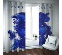 Deertweet Home Abstrait Rideaux Moderne Bleu Klein Moderne Rideaux D’Occultation 2 Panneaux pour Chambre À Coucher Économe en Énergie Bureau Salon Chambres D’Enfant Rideaux H160xB132