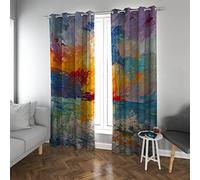 Deertweet Home Rideaux occultants colorés Peinture aux éclaboussures Rideaux de fenêtre pour Chambre à Coucher Rideaux isolés Thermiques pour Salon de pépinière H200xB140