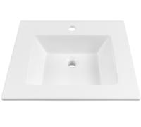 DeerValley Vasque à encastrer rectangulaire en céramique avec trop-plein, 53 x 46 cm