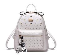 DEERWORD Femme Sac a Dos Sacs à Main Portés Bandouliere Feminin Ados Original PU Cuir 5021 1pc Ensemble Blanc