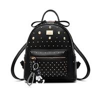 DEERWORD Femme Sac a Dos Sacs à Main Portés Bandouliere Feminin Ados Original PU Cuir 5021 1pc ensemble Noir V2