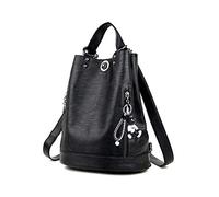 DEERWORD Femme Sac a Dos Sacs à Main Portés Bandouliere Feminin Ados Original PU Cuir 6462 1pc Ensemble Noir V6