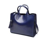 DEERWORD Femme Sac a épaule Sacs à Main Portés Bandouliere Feminin Cabas Original PU Cuir 5502 1pc ensemble Bleu