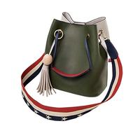 DEERWORD Femme Sac a Main Sacs à Bandouliere Portés épaule Feminin Cabas Original PU Cuir 5383 1pc ensemble Vert