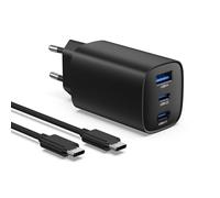 DEESOOCO 65W Chargeur USB C Rapide 3 Ports GaN PPS Prise USBC Charge Rapide Bloc Chargeur Type C Adaptateur Secteur USB C Compatible avec MacBook Pro/Air, iPad, iPhone 17/16, Galaxy S25/S24/S23 Ultra