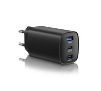 DEESOOCO 65W Chargeur USB C Rapide 3 Ports GaN PPS Prise USBC Charge Rapide Bloc Chargeur Type C Adaptateur Secteur USB C Compatible avec MacBook Pro/Air, iPad, iPhone 17/16, Galaxy S25/S24/S23 Ultra