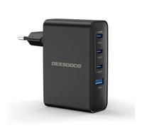 DEESOOCO Chargeur USB C 100 W pour Ordinateur Portable - 4 Ports GaN - Multiprise - Chargeur Rapide PD Compatible avec MacBook Air Pro, iPad, iPhone 16 15 14 Pro Max, Samsung Galaxy S25 S24 Ultra
