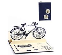 DEESOSPRO® 3D Pop Up [Carte d'anniversaire] [Carte de Voeux] [Carte de Graduation] avec Motif Créatif en Papier Découpé, Cadeau pour Anniversaire, Graduation, Noël, Fête des Pères (Vélo)