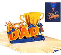DEESOSPRO Carte Pop-Up 3D pour la Fête des Pères - Design Trophée Superman Best Dad, Carte Pop-Up 3D pour Papa, Cadeau pour la Fête des Pères & Anniversaire de Papa, Époux, Papa