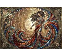 Déesse Art Nouveau Mucha Puzzle 1000 Pièces Adultes Et Enfants,Défi,Dès 14 Ans,Déco Murale,Jeu Éducatif,Premium,Carton, Anti-Stress,Détente,Casse-tête 70x50cm