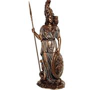 Déesse Athéna/Minerve avec la Lance et Le Bouclier de la mythologie Grecque (Sculpture en Bronze de 29.5cm)