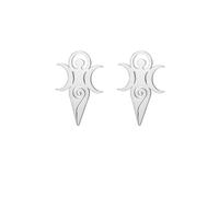 Déesse celtique de fertilité boucles d'oreilles pour femmes Triple lune déesse sorcière Dangle goutte boucle d'oreille de protection amulette païenne bijoux cadeau (Clou d'oreille en argenté)