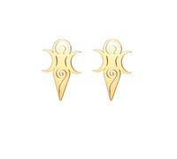 Déesse celtique de fertilité boucles d'oreilles pour femmes Triple lune déesse sorcière Dangle goutte boucle d'oreille de protection amulette païenne bijoux cadeau (Clou d'oreille en or)