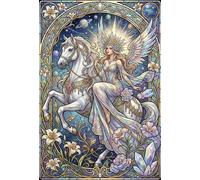 Déesse Cheval Art Nouveau Mucha Puzzle en Bois 500 Pièces Adultes Et Enfants,Déco Murale,Jeu Éducatif, Premium,Bois,Dès 14 Ans,Défi,Anti-Stress,Détente,Casse-tête (52x38cm)