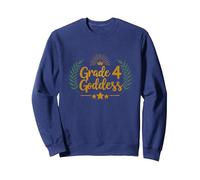 Déesse de 4e année : succès élémentaire de la Couronne Royale Sweatshirt, Unisexe pour Adultes, Bleu Marine, L