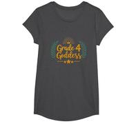 Déesse de 4e année : succès élémentaire de la Couronne Royale T-Shirt, Fille, Chiné Foncé, L