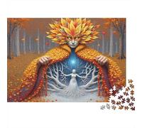 Déesse de la forêt d'automne 1000 Pièces Décoration de porte d'automne Puzzle En Carton Épais Ultra Difficile Pour Adultes Couples Relaxation Mentale Pause Bureau Cadeau Très Bien Noté 70x50cm/1000pcs