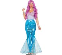 Déesse de la sirène Costume de carnaval mer Nixenflair Glanzparty Faschingshighlight Märchenzauber Meerjungfrau Inspiration idée de costume, Taille : 38 - 40 (M) Couleur : Violet