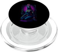 Déesse du Chat égyptienne Bastet Cyberpunk futuriste PopSockets PopGrip pour MagSafe