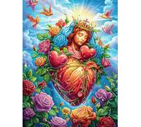 Déesse du cœur avec des Fleurs 300 Pieces Casse-tête Collectionneur en Carton sans Déformation Très Difficile Motif Complexe Décoration Murale Cadeau Noël Premium 300 PCS