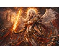 Déesse du feu Puzzle en Bois 1000 Pièces Adultes Et Enfants,Déco Murale, Dès 14 Ans Ange,Premium,Bois,Casse-tête,Jeu Éducatif,Anti-Stress,Détente,Défi (75x50cm)