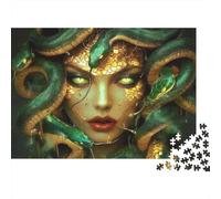 Déesse du Serpent Medusa Puzzle 1000 Pièces avec Emboîtement Parfait, Puzzle d'art défi Entre Amis pour Un Tableau À Encadrer, Superbe Idée Cadeau 52x38cm/1000pcs