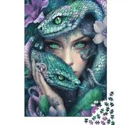 Déesse du Serpent Vert 1000 Pièce Carton Robuste Jeu De Puzzle Couple Partenaires Formation De Concentration Idée Cadeau 70x50cm/1000pcs